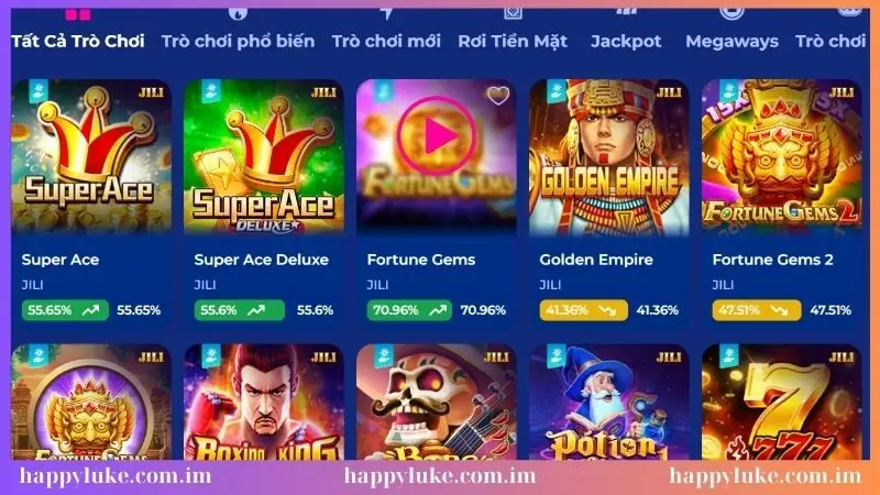 Game slots trên Happyluke được đông đảo thành viên yêu thích